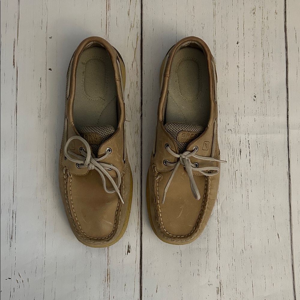 SPERRY WOMENS TAN LOAFER BOAT SHOES MEMORY FOAM SIZE 9